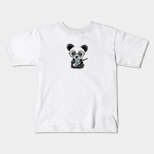 Baby Panda Playing Israeli Flag Guitar Kids T-Shirt